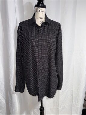 Marc Asher Black Patterned Button-Down Shirt